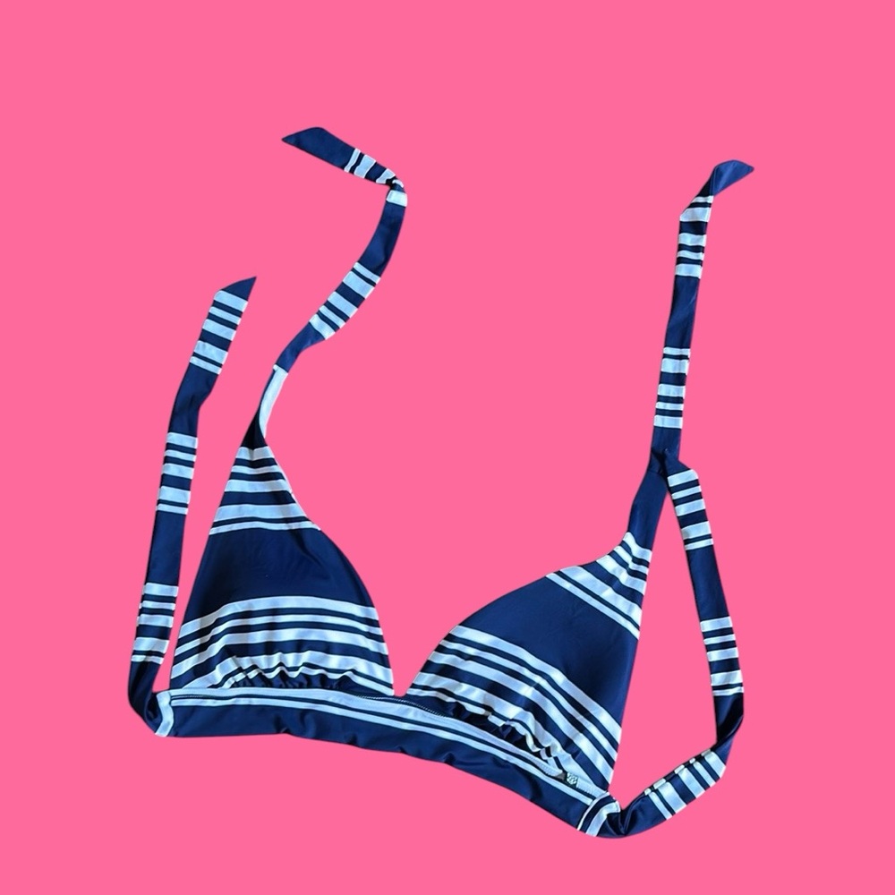 👙 Striped Blue Bikini Top 👙